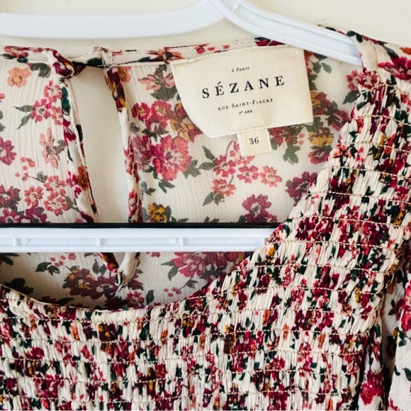 SEZANE Miro Blouse Multicolored Print Womens Sz 36 US4 Fun Festival Feminine - Picture 4 of 13
